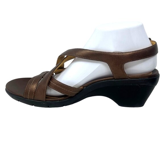 Clark’s Unstructured Un.Crow Strappy Sandals Bronze Leather 83685 Size 10M - Picture 5 of 9
